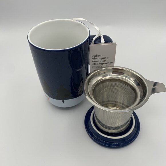 Davids Tea Color Changing Nordic Mug Sleigh Ride Navy W/Infuser - Picture 8 of 12